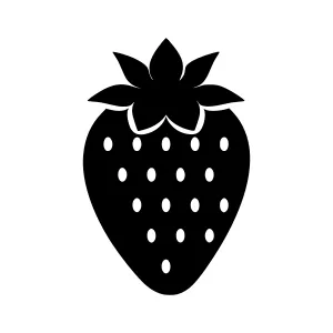Black Strawberry Icon - Simple Vector Illustration