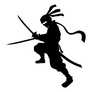 Ninja Silhouette - Action Warrior Vector