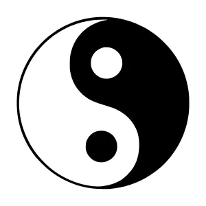 Yin Yang Symbol - Minimalist Black & White