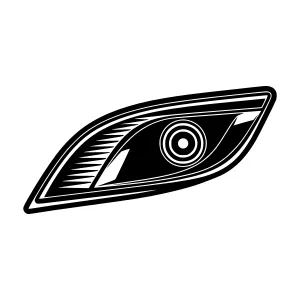 Black Car Headlight Silhouette Vector Icon