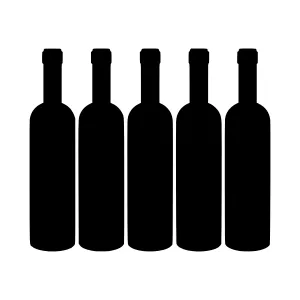 Wine Bottle Silhouettes - Set of Five