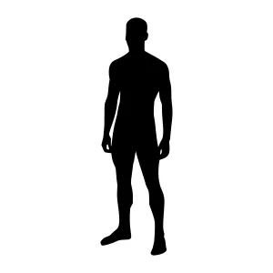 Silhouette Man Standing - Black Outline