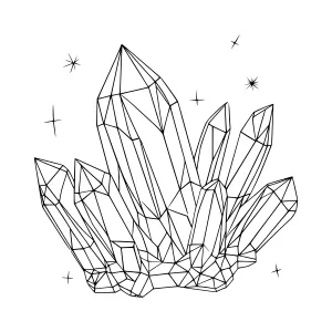 Geometric Crystal Outline Art