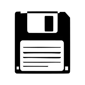 Retro Floppy Disk Icon - Vector Illustration