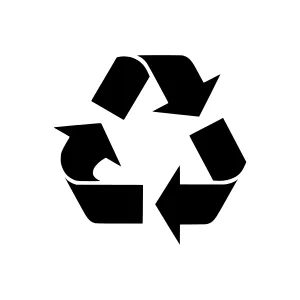 Recycle Symbol - Black Outline on White