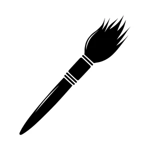 Black Paint Brush Icon - Vector Illustration