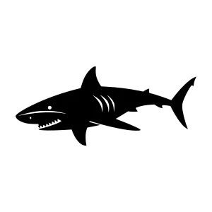 Black Shark Silhouette Vector Illustration
