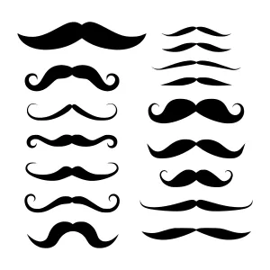 Black Mustache Illustrations - Set of Vector Designs