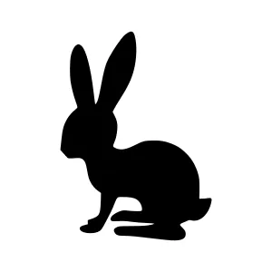 Black Rabbit Silhouette Vector Illustration