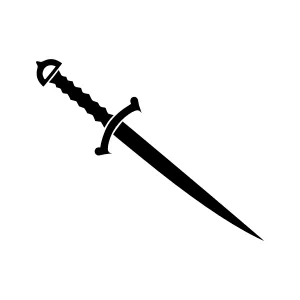 Black Sword Icon - Minimalist Silhouette