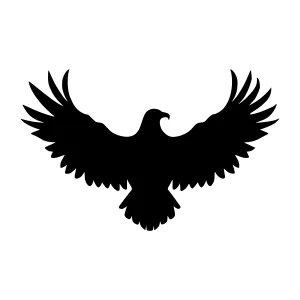 Black Eagle Silhouette Vector Graphic