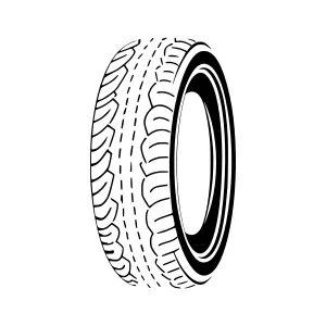 Black Tire Vector Illustration