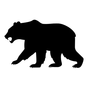 Black Bear Silhouette Vector Illustration