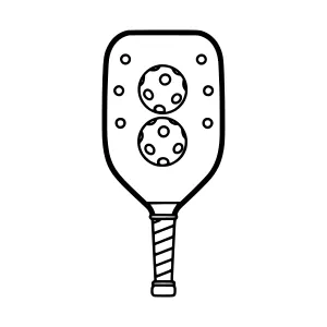 Paddle Tennis Racket Line Art Icon