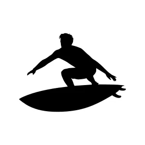 Silhouette Surfer Riding Wave