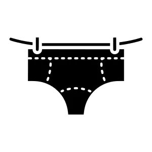 Black Swim Brief Icon - Line Art