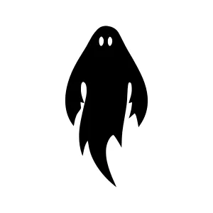 Minimal Ghost Silhouette Vector Icon