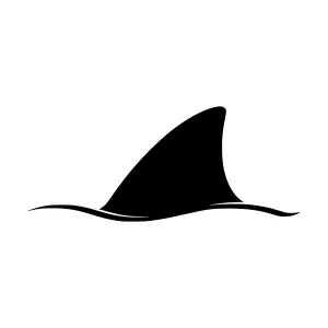Shark Fin Silhouette Vector Icon