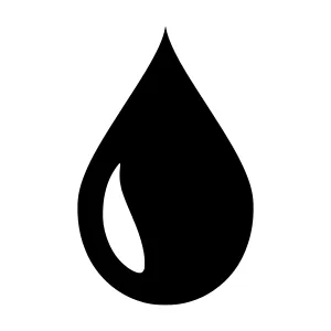 Water Drop Icon - Simple Black Silhouette