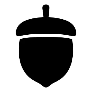 Black Acorn Icon - Vector Illustration