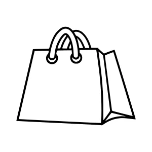 Shopping Bag Outline Vector Illustration