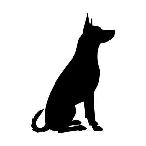 Dog Silhouette - Black Outline on White