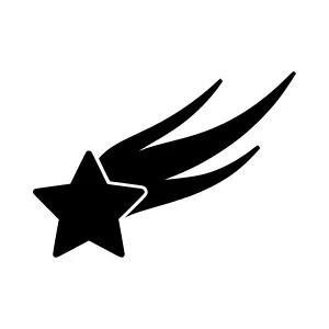 Black Star Icon - Shooting Star Vector