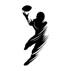Silhouette Football Player Catching Pass