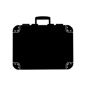 Black Suitcase Icon - Travel Vector Illustration