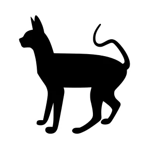 Black Egyptian Cat Silhouette Vector