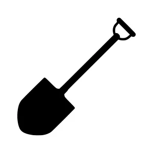Black Spade Icon - Gardening Tool Vector