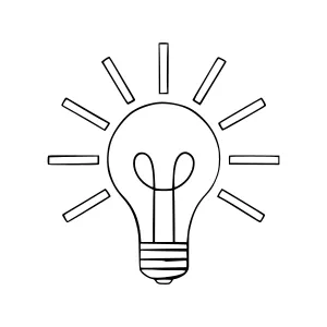 Line Art Light Bulb - Idea Icon