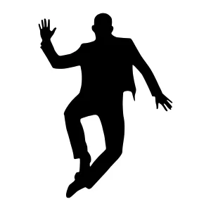 Silhouette Businessman Jumping - Vector Illustration