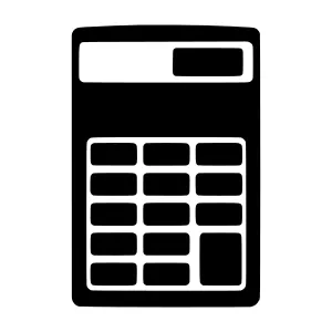 Black Calculator Icon - Simple Vector Graphic