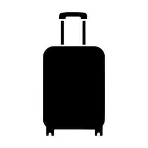 Black Suitcase Icon - Travel Vector Illustration