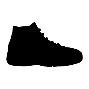 Silhouette Sneaker - Black High Top Shoe Vector