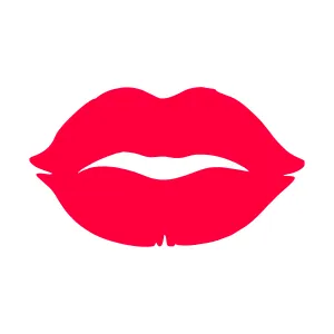 Red Lips Outline Vector Graphic