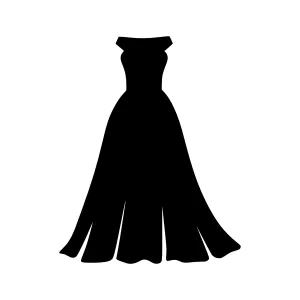 Silhouette Dress Icon - Elegant Black Fashion Illustration