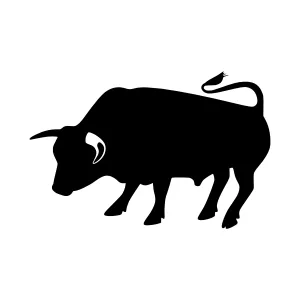 Bull Silhouette Vector Graphic
