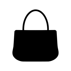 Black Handbag Icon - Vector Illustration