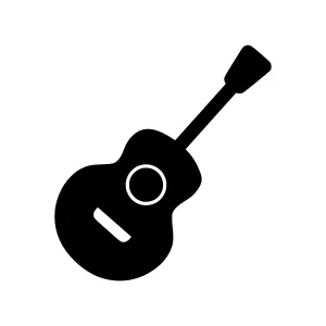 Black Silhouette Guitar Icon