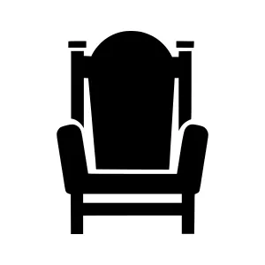 Vintage Armchair Icon - Black Silhouette