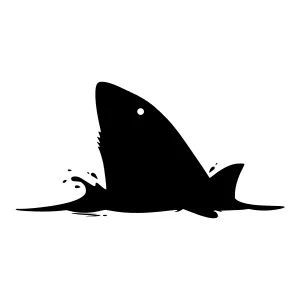 Silhouette Shark in Water Splash