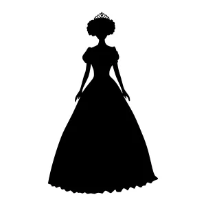 Elegant Black Princess Silhouette