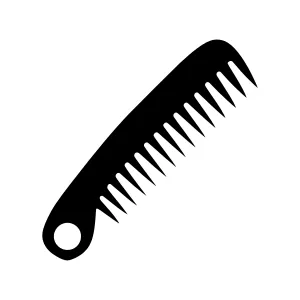 Black Hair Comb Icon - Simple Outline Vector
