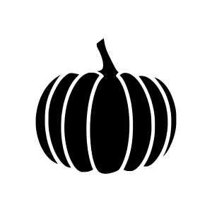 Black Pumpkin Icon - Vector Illustration