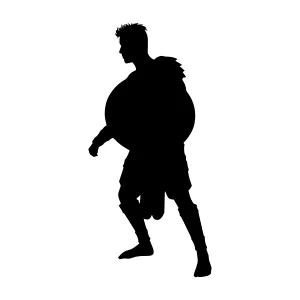 Roman Warrior Silhouette - Black Outline