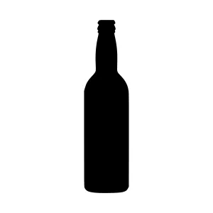 Bottle Silhouette - Black on White