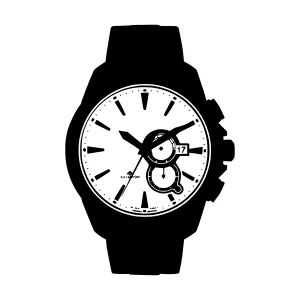 Black Watch Silhouette on White Background