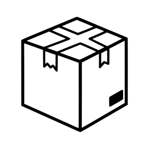 Black & White Shipping Box Icon